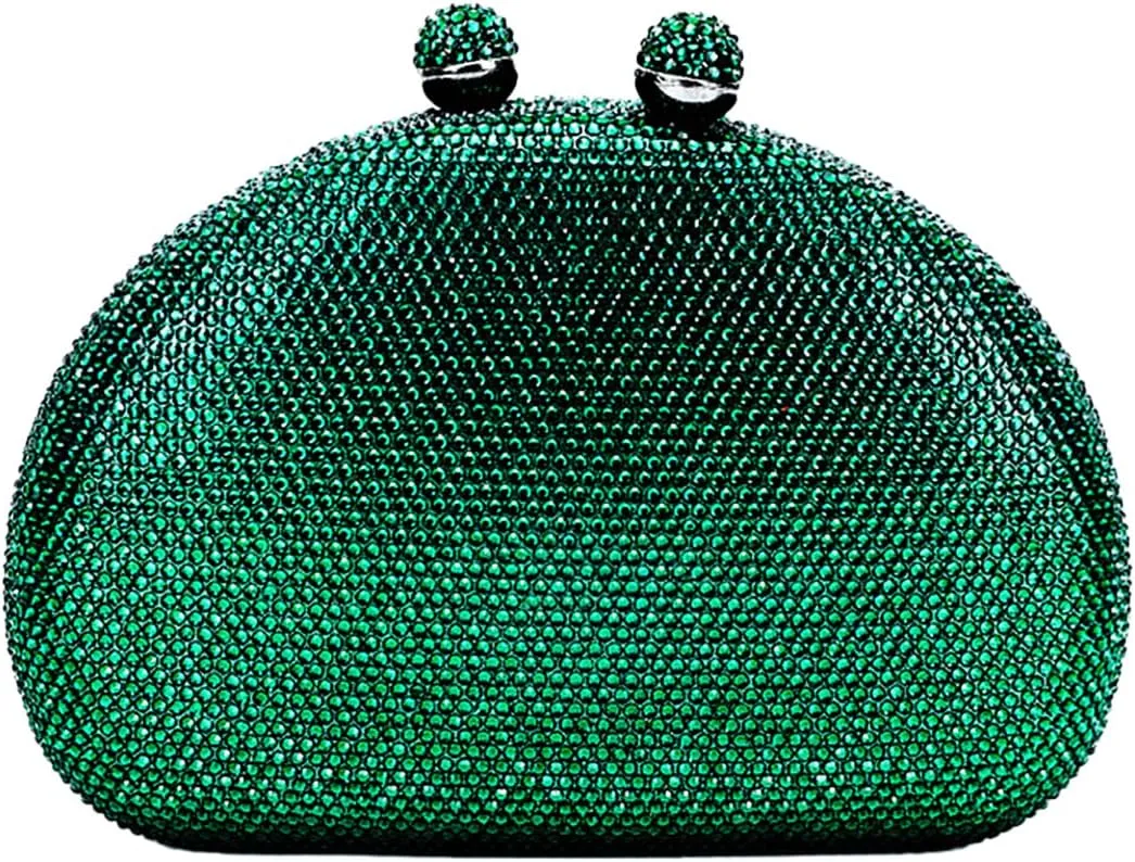 UMREN Women Sparkly Rhinestone Evening Bag Crystal Clutch Purses Glitter Shell Shaped Handbag Wedding Prom Shoulder Bag