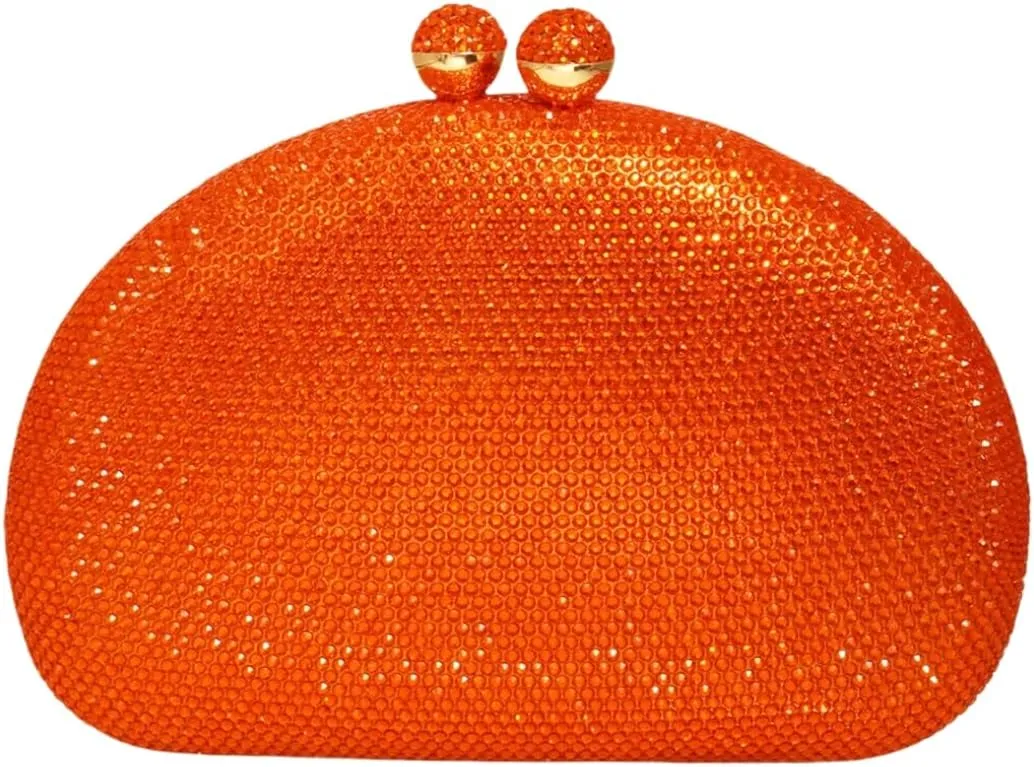 UMREN Women Sparkly Rhinestone Evening Bag Crystal Clutch Purses Glitter Shell Shaped Handbag Wedding Prom Shoulder Bag
