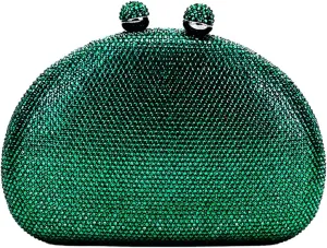 UMREN Women Sparkly Rhinestone Evening Bag Crystal Clutch Purses Glitter Shell Shaped Handbag Wedding Prom Shoulder Bag