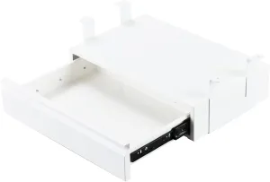 Under Desk Drawer 18", Pull-out Storage Organizer with Tall Brackets Mounted Under Wooden Table with a Max 2" Crossbar, White_Tall Version