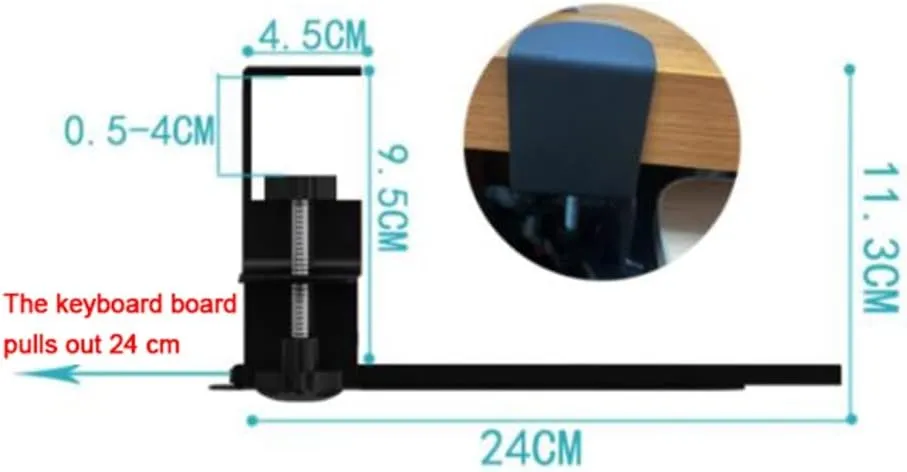 Under Desk Keyboard Tray, Large Slide-Out Keyboard Stand Drawer, Clamp On Keyboard Platform Retractable, Wood Tray -Ergonomic 75cm (Oak 75cmx25cm)