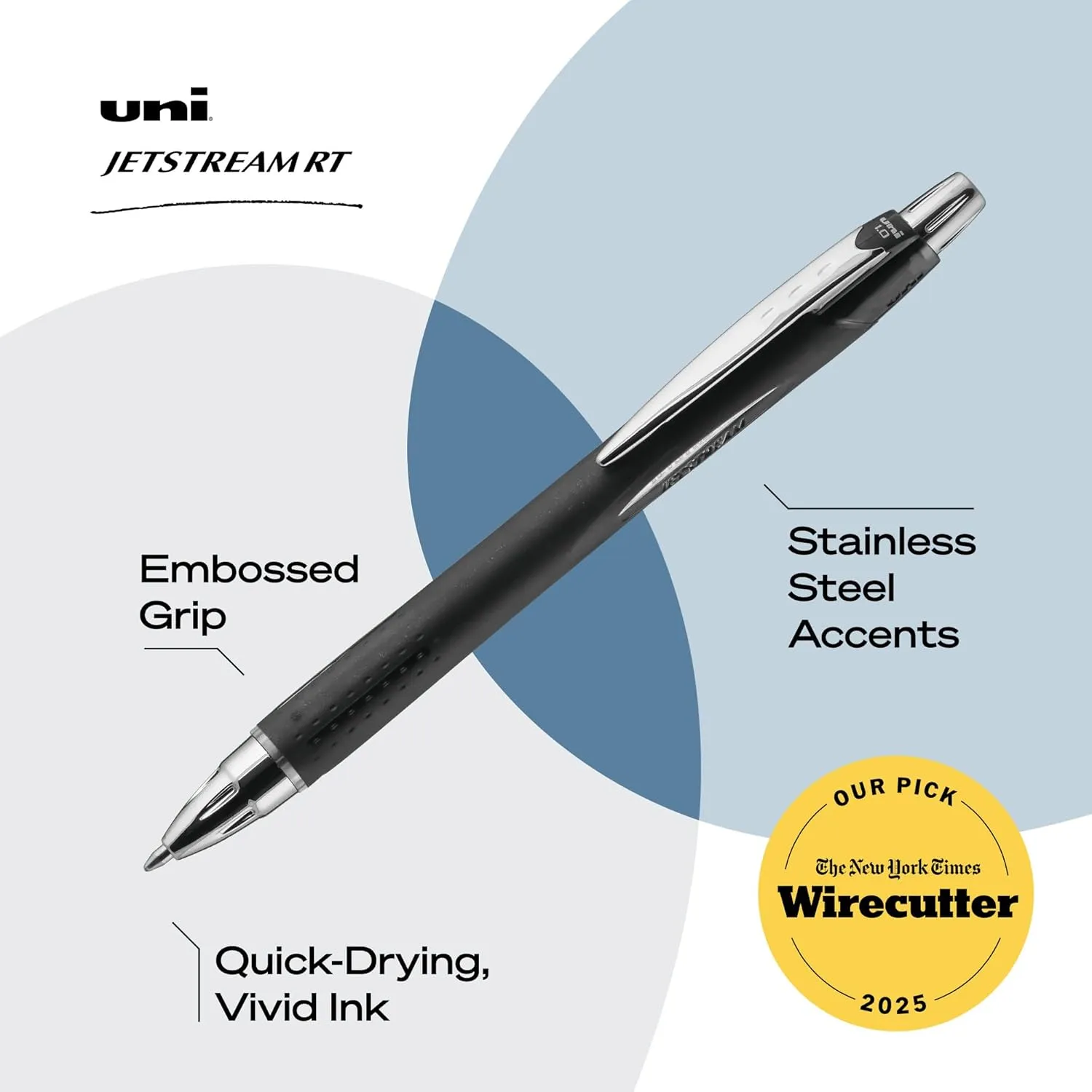 Uni-Ball Jetstream RT 12 Pack, 0.7mm - Black Ballpoint Pens - Wirecutter Best Pen, School Pens, Ink Pens | Ballpoint Pen, Colored Pens, Fine Point, School Supplies