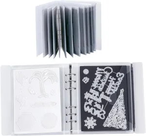 UNIMEIX 12 Pcs Magnetic Sheets for Die Storage with 1 Binder Cover, 2 in 1 Storage Stamp and Die Storage Bags Die Cut Storage Supplies(0.8 mm Thickness,Translucent