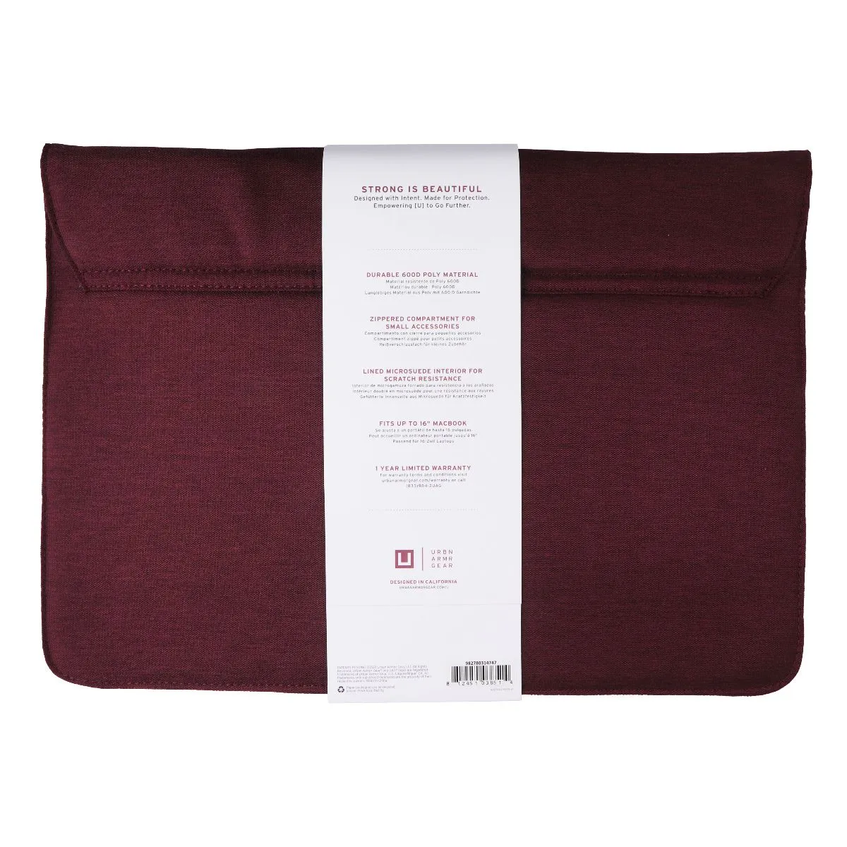 Urban Armor Gear Mouve Sleeve Case for up to 16-in Laptops - Aubergine Red