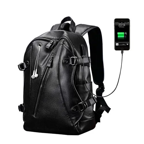 USB Casual School Discounted shipping Travel leather PU  Men LIELANG Bag All-out sale Bag Waterproof bookbag Fashion Charge Leather Backpack Backpack External