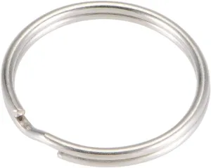 uxcell Split Key Ring 23mm Open Jump Connector for Lanyard Zipper Handbag, Nickel Plated Iron, Pack of 100