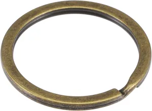 uxcell Split Key Rings 35mm Open Flat Jump Connector for Lanyard Zipper Handbag, Electroplated Iron, Pack of 30