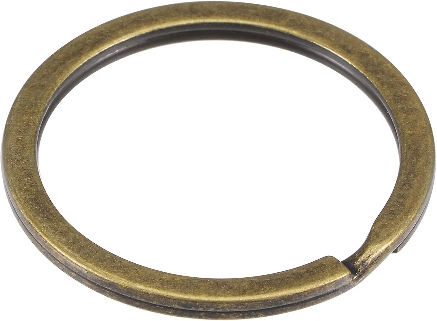 uxcell Split Key Rings 35mm Open Flat Jump Connector for Lanyard Zipper Handbag, Electroplated Iron, Pack of 30