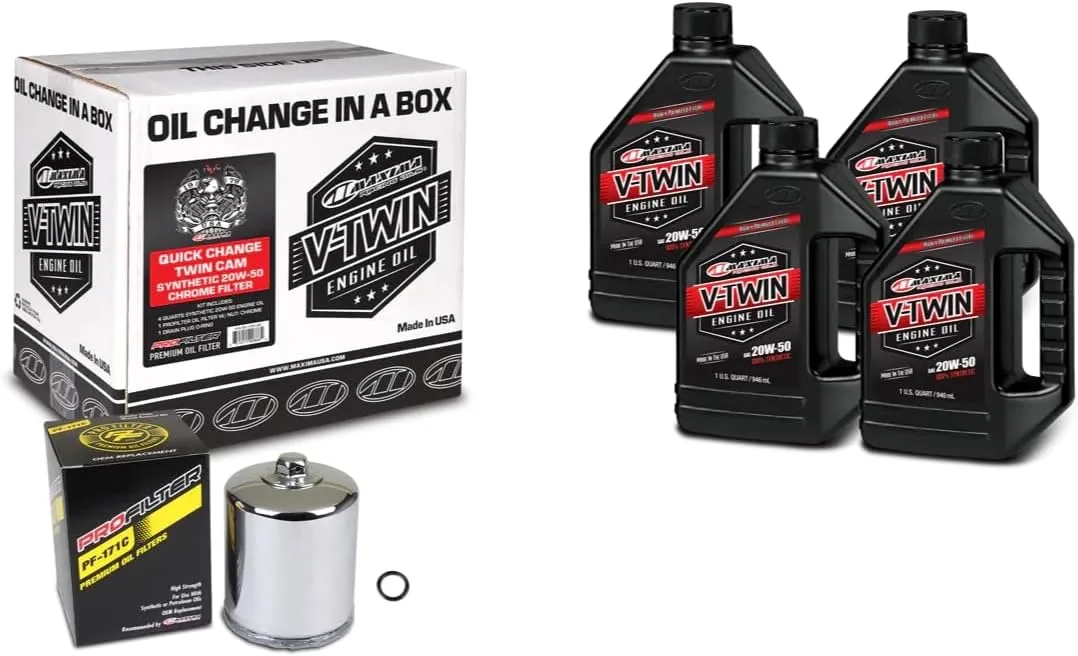 V-Twin Quick Change Kit Synthetic w/Chrome Filter, Twin Cam