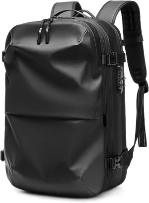 Vacspace Backpack, Vacspace Travel Bag with Vacuum, 40-60l Expandable Multifunctional Waterproof Anti-Theft Pack (Black-2.0)
