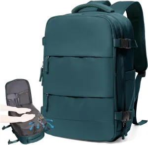 Vacuum Travel Backpack for Women Men Carry on Backpack Luggage Flight Approved Personal item Travel Bag Essentials With Wet and Dry Separation Bag Peacock Blue