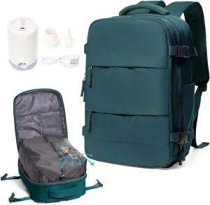 Vacuum Travel Backpack with Pump for Women Men Carry on Backpack Luggage Flight Approved Personal item Travel Bag Essentials With Wet and Dry Separation Bag