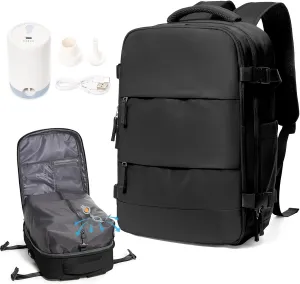 Vacuum Travel Backpack with Pump for Women Men Carry on Backpack Luggage Flight Approved Personal item Travel Bag Essentials With Wet and Dry Separation Bag