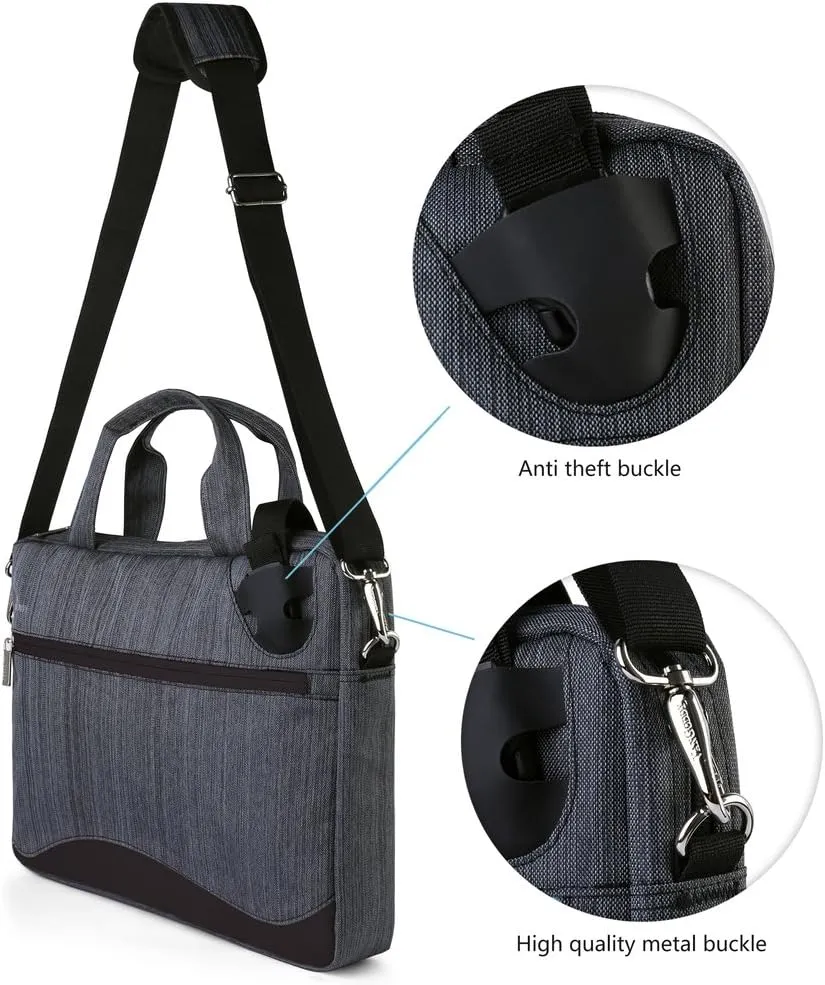 Vangoddy Wave Anti-Theft Slim 13 inch Laptop Messenger Shoulder Bag 13.3 inch (Black)