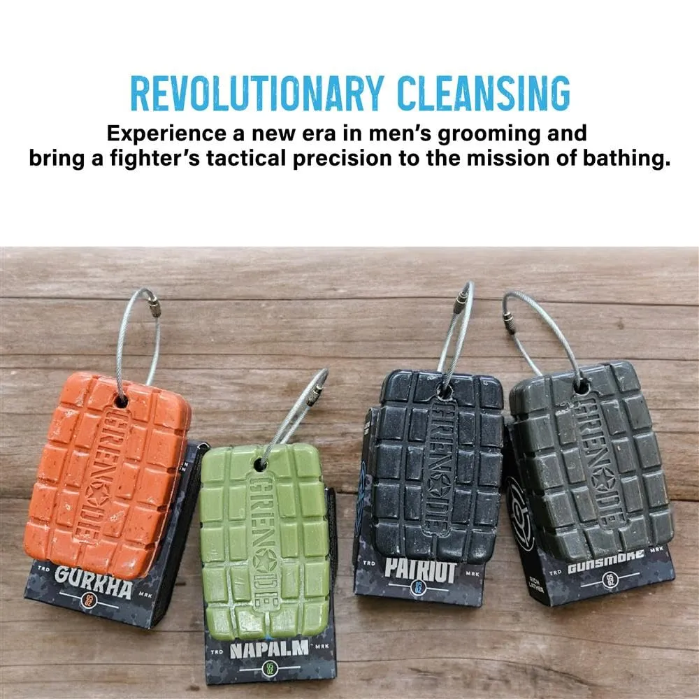 Variety Pack of 4 Bar Soaps for Men Grooming, Body and Face Natural Cleanser, Fresh Masculine Scent, Gift for Armed Forces and Military Enthusiasts, American Made