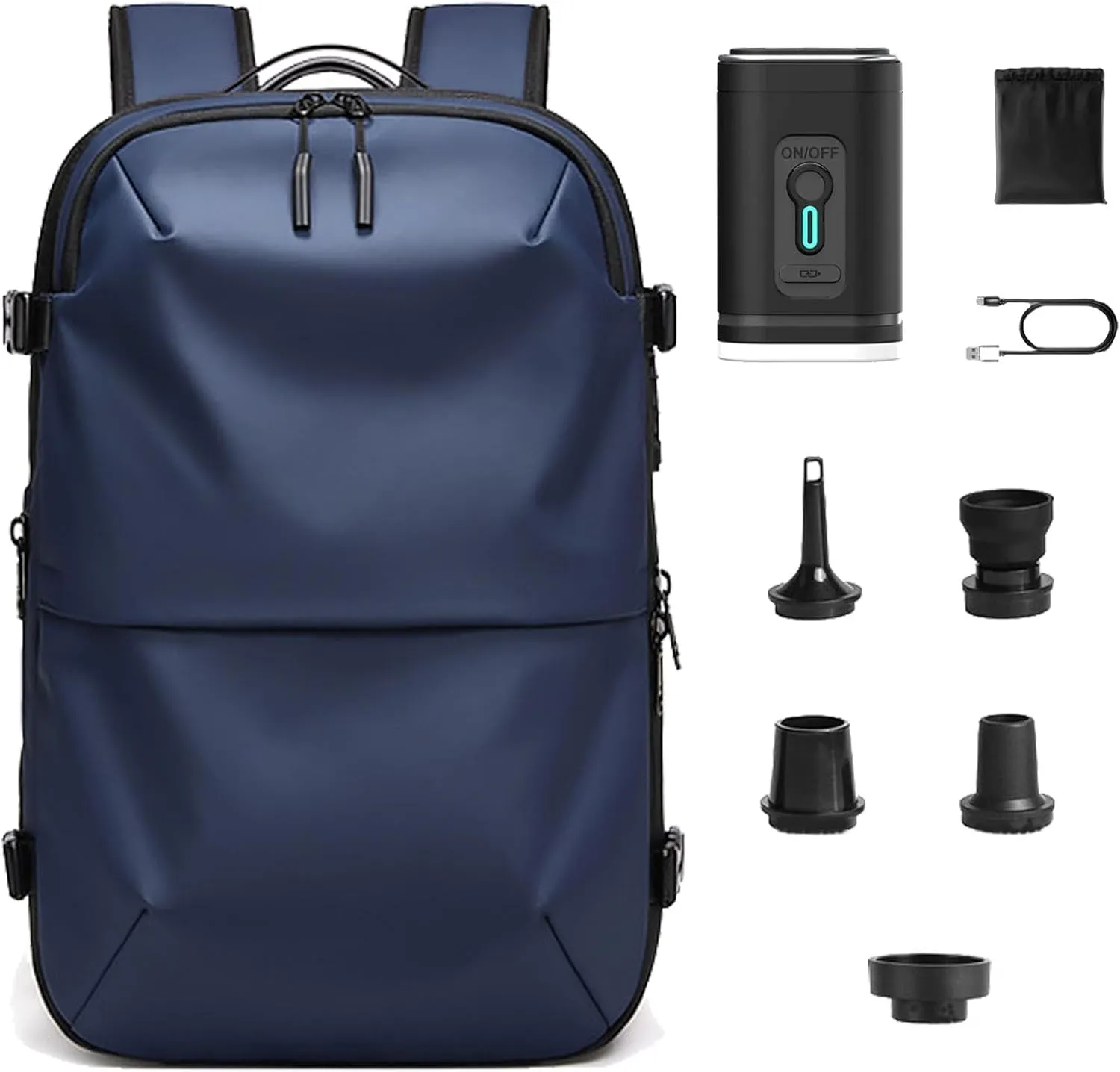 Veloussette Prestige Space Bag, Veloussette Backpack with with Pump, Water Resistant for Business, Travel (Blue)