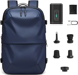 Veloussette Prestige Space Bag, Veloussette Backpack with with Pump, Water Resistant for Business, Travel (Blue)