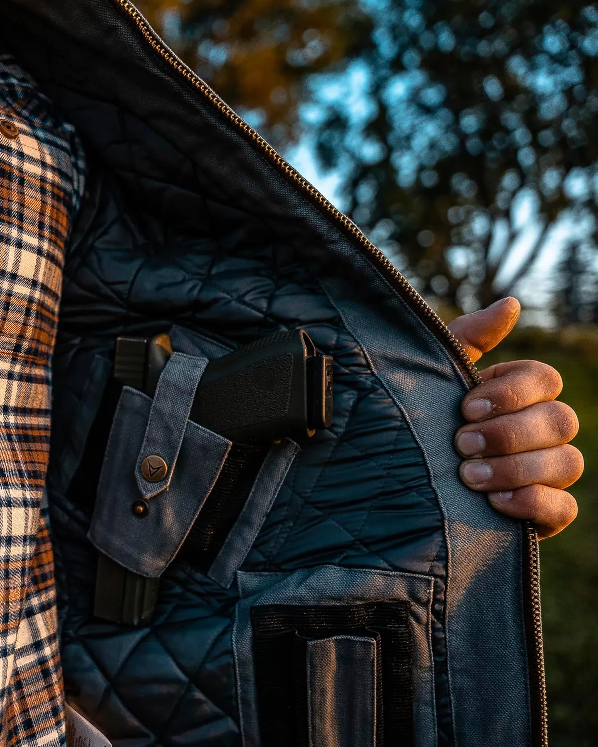 Venado Concealed Carry Vest for Men - Heavy Duty Canvas - Conceal Carry Pockets