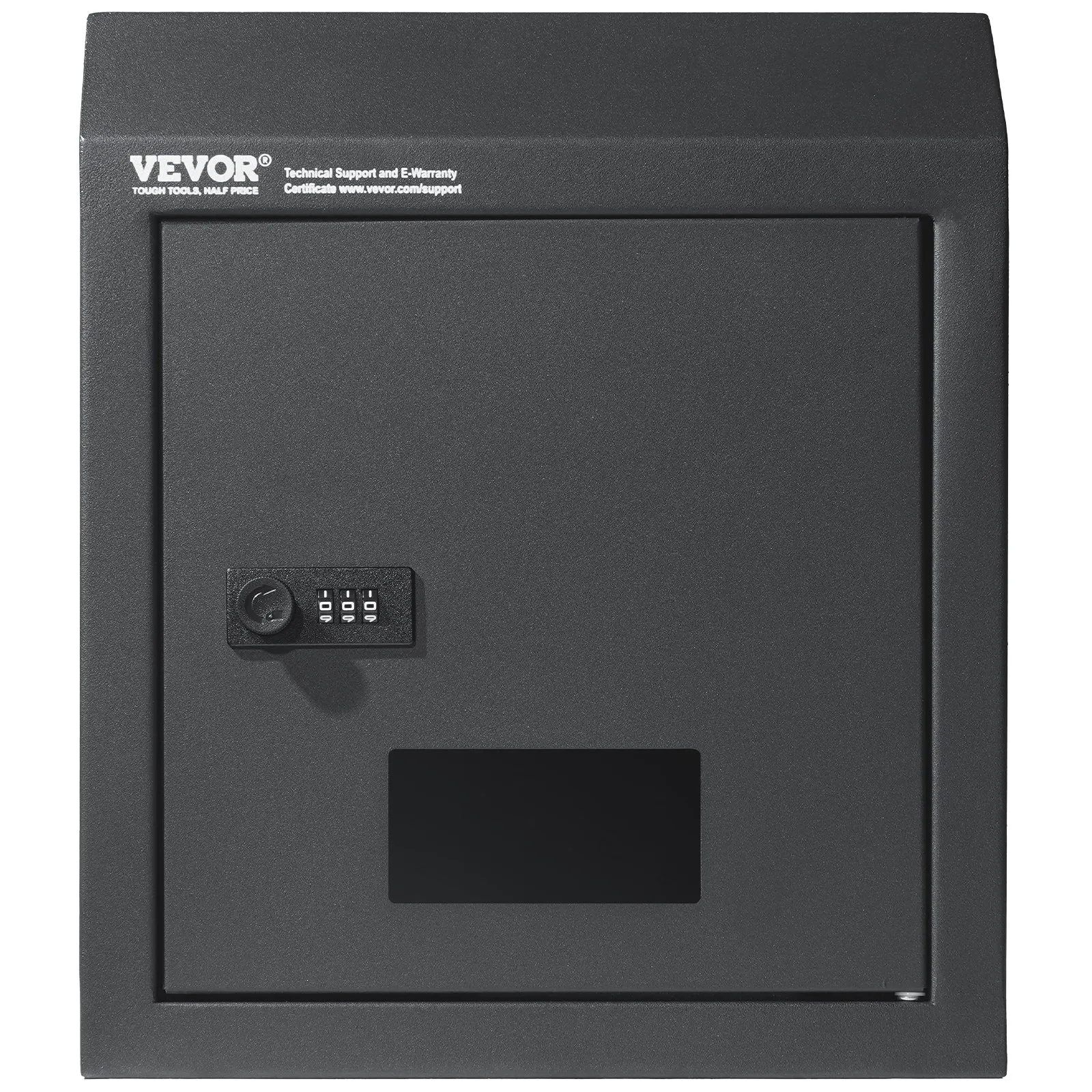 VEVOR Through The Door Key Drop Box, Heavy Duty Steel Through the Door Mailbox with 12" Combination Lock, Mail Drop Box, Dark Gray