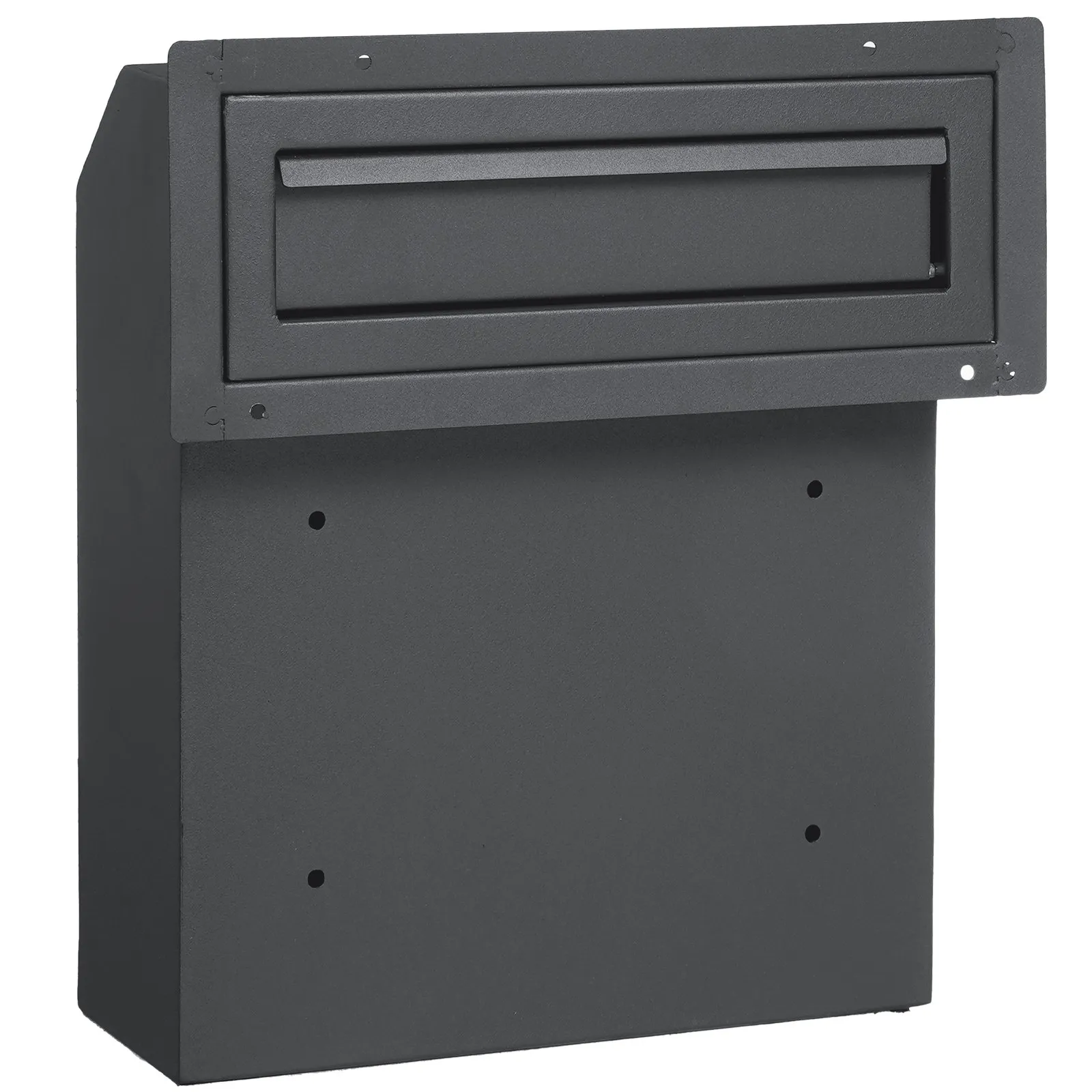 VEVOR Through The Door Key Drop Box, Heavy Duty Steel Through the Door Mailbox with 12" Combination Lock, Mail Drop Box, Dark Gray