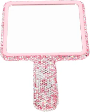 VICASKY Rhinestone Handheld Makeup Mirror Square Cosmetic Hand Mirror for Women Portable and Exquisite Design Present for Makeup Artists for Touch Ups