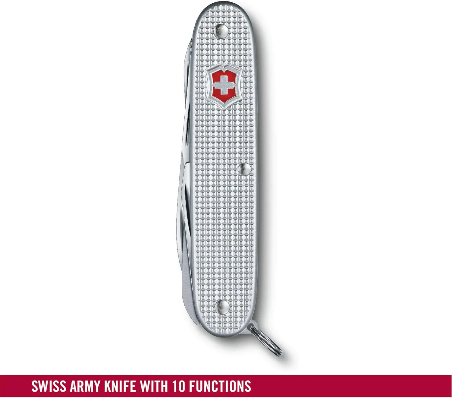Victorinox Farmer X Alox Swiss Army Knife 10 Function Swiss Made Pocket Knife with Large Blade, Wood Saw, Bottle Opener and Reamer - Silver