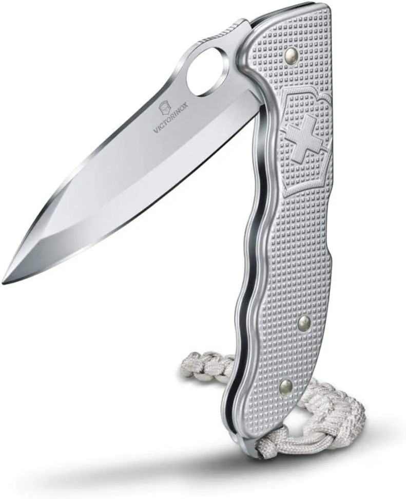 Victorinox Hunter Pro Alox Large Pocket Knife with Lock Blade and Lanyard Hole - Silver