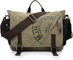Vintage Canvas Shoulder Bag College School Laptop Messenger Bag Crossbody Bags Satchel Handbags for Women Men