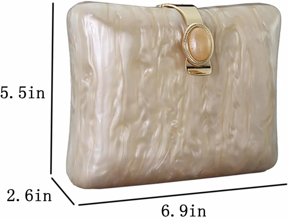 Vintage Ladies Acrylic Clutch Marble Box Evening Bag Acrylic Clutch Purses for Women Wedding Party Prom