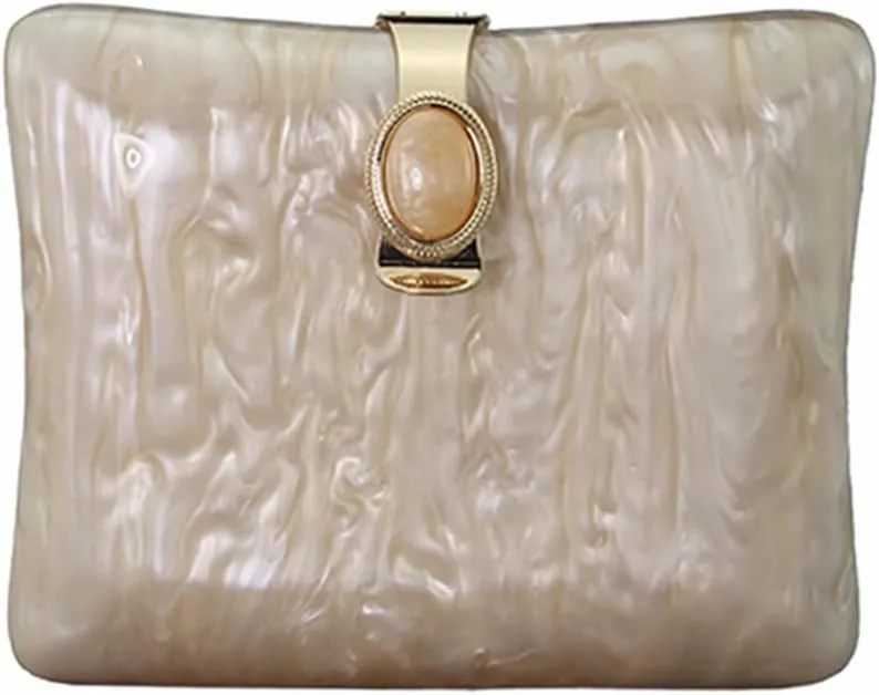 Vintage Ladies Acrylic Clutch Marble Box Evening Bag Acrylic Clutch Purses for Women Wedding Party Prom