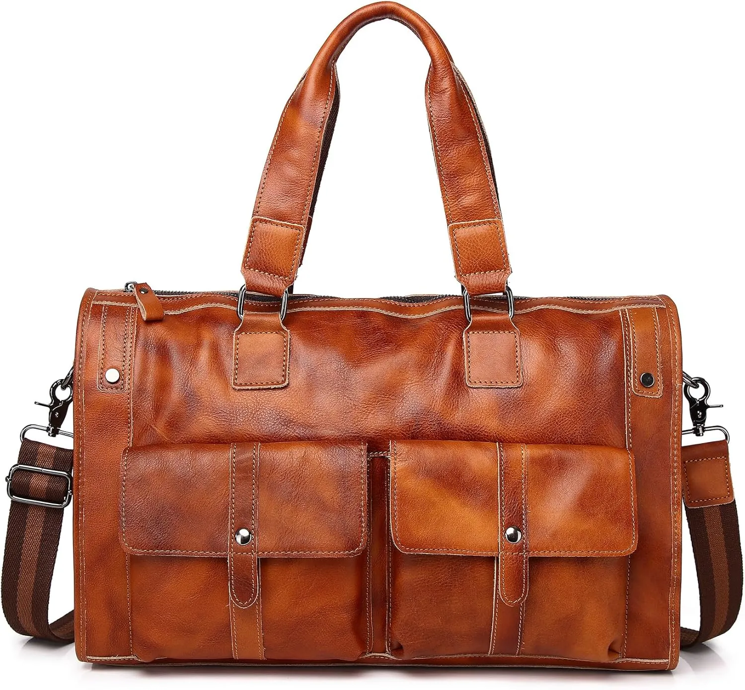 Vintage Leather Travel Messenger Office Crossbody Bag Laptop Briefcase Computer Satchel Bag for Men Women