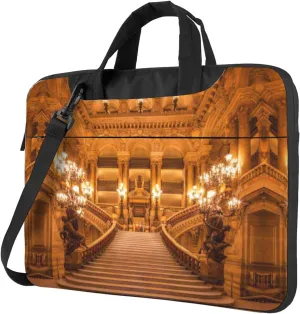 Vintage Palace Printed Laptop Bag Tote Shoulder Briefcase Messenger Bag For Unisex Business Office Work Bag