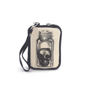 Vintage Print - Head In A Jar Wristlet In Canvas Material