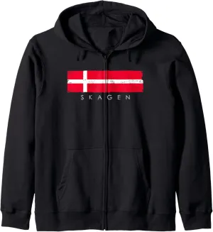 Vintage Skagen Denmark Vacation | Denmark Lover Zip Hoodie