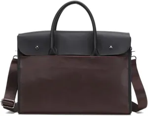 Vintage Style Men's Checkered Semi-Leather Briefcase, Messenger Bag,Cross Body Shoulder Bag 15.4x10.8x4.6 in