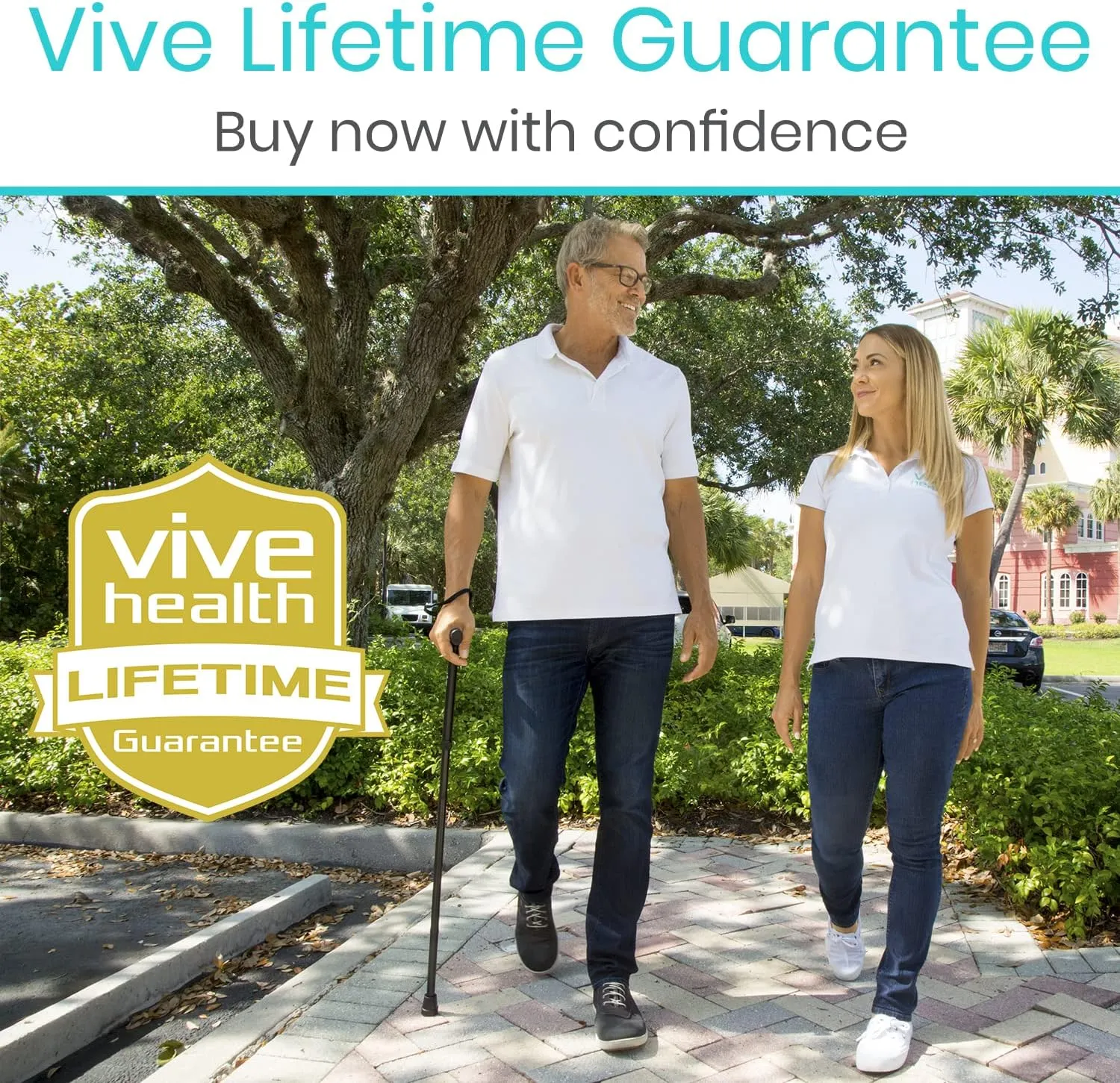Vive Folding Cane - Foldable Walking Cane for Men, Women - Fold-up, Collapsible, Lightweight, Adjustable, Portable Hand Walking Stick - Balancing Mobility Aid - Comfortable Ergonomic Handle