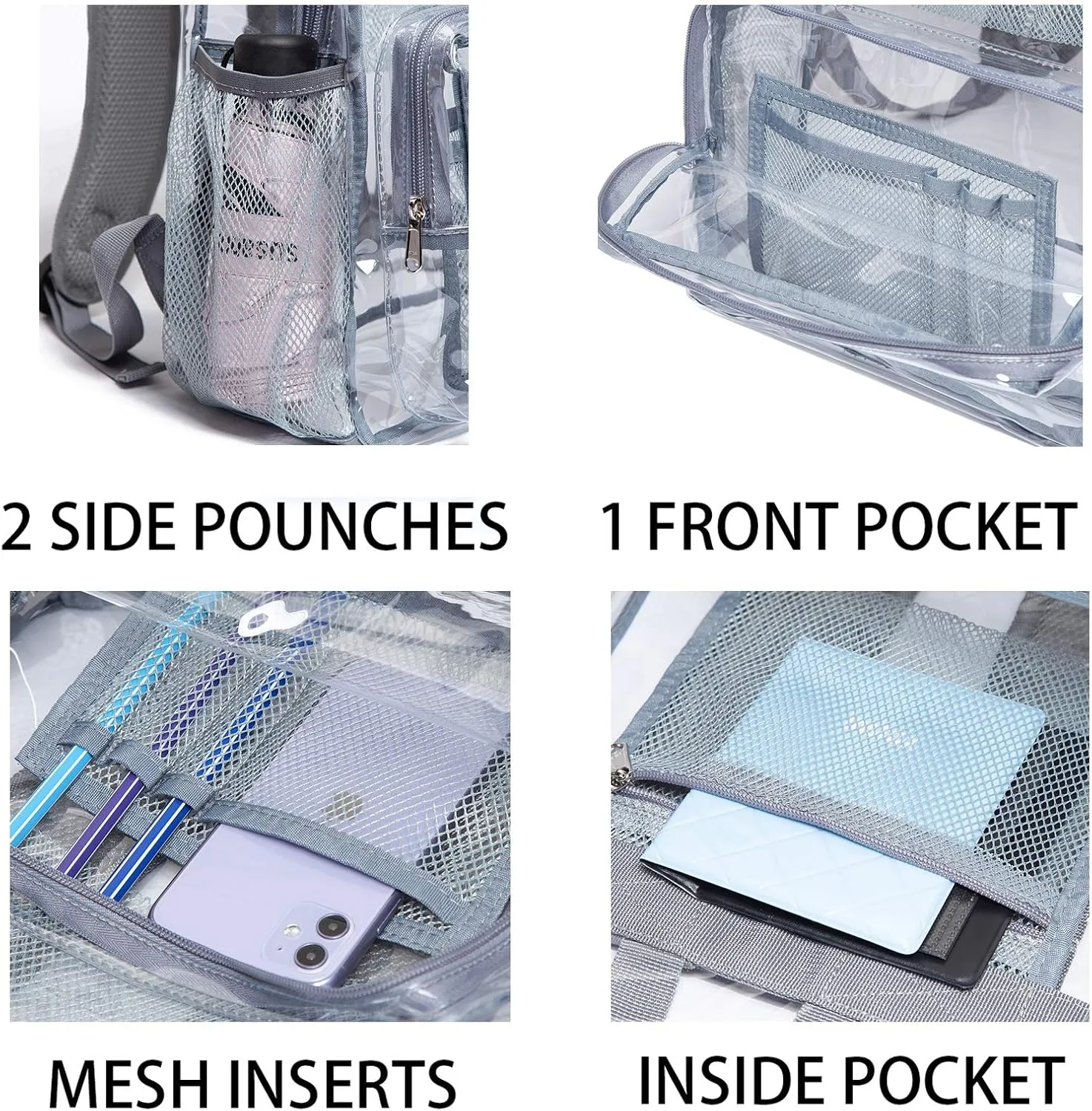 Vorspack Clear Backpack - Heavy Duty PVC Transparent See Through Backpack for College & Workplace
