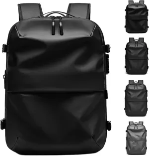 Voyagevac Backpack,Upgraded Expandable Waterproof Vacuum Bag, Anti-Theft Vacuum Backpack That Can Be Vacuumed with One Button (Black regular version)