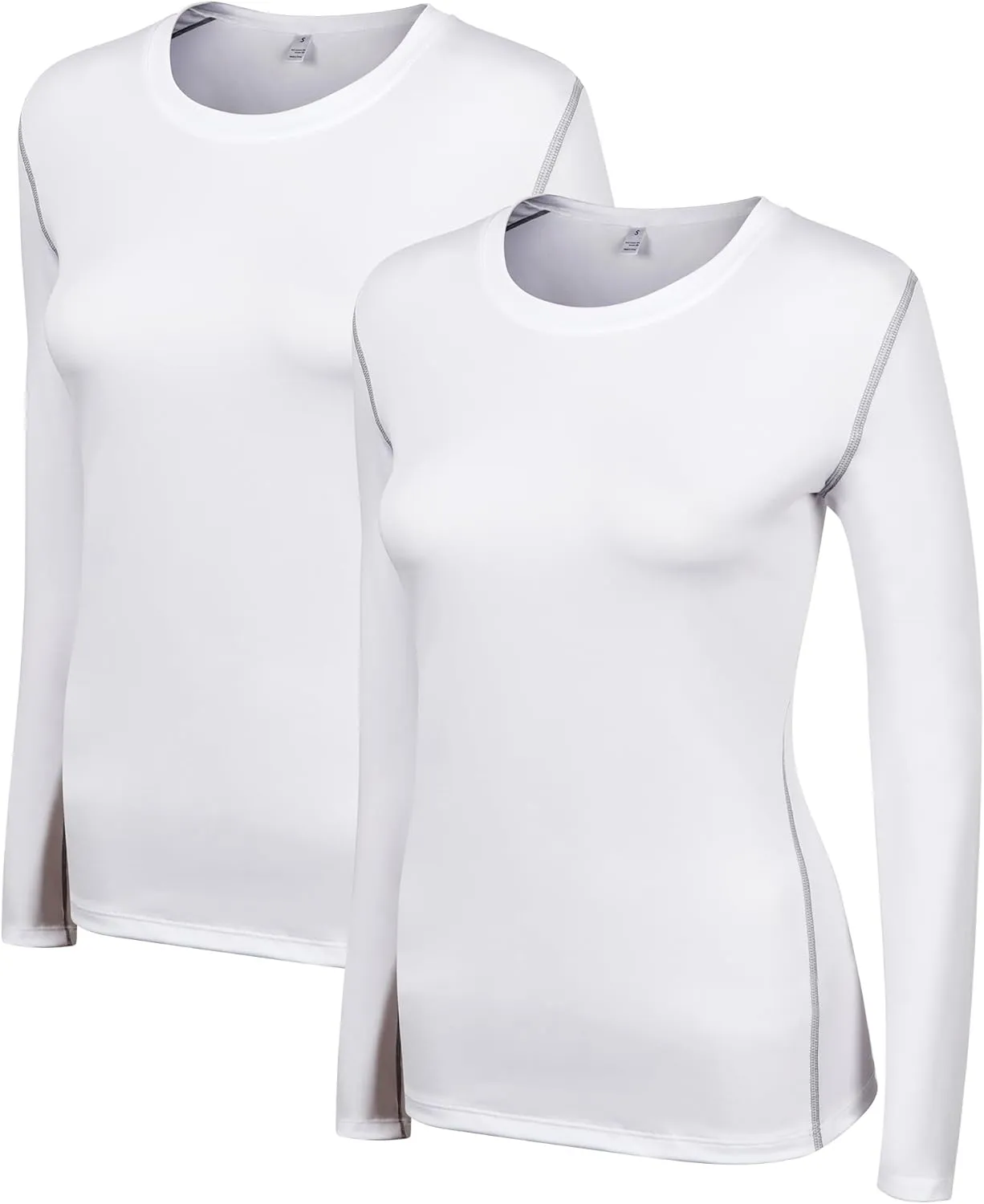 WANAYOU Women's 2-3 Pack Compression Shirt Long Sleeve Dry Fit Workout Tops Breathable Performance Running Athletic T-Shirt