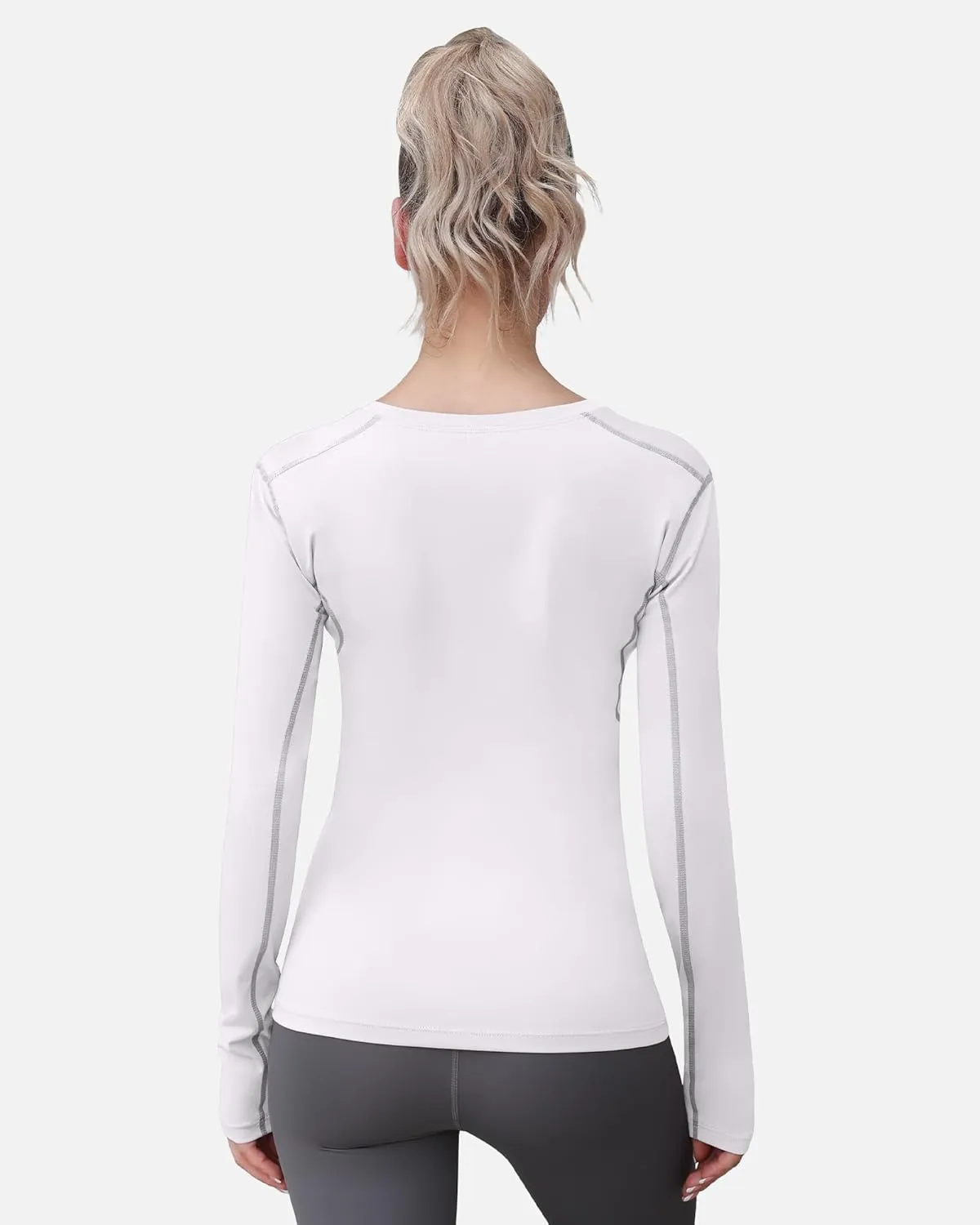 WANAYOU Women's 2-3 Pack Compression Shirt Long Sleeve Dry Fit Workout Tops Breathable Performance Running Athletic T-Shirt