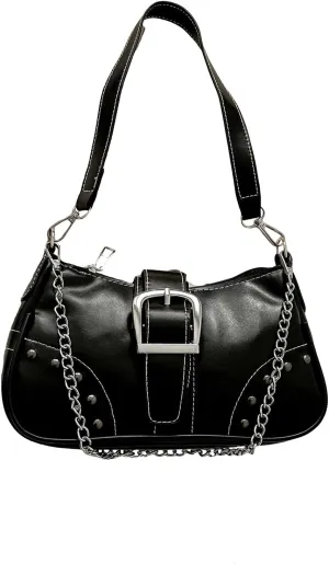 WDIRARA Chain Strap Shoulder Bag Handbag Clutch Purse with Zipper Closure