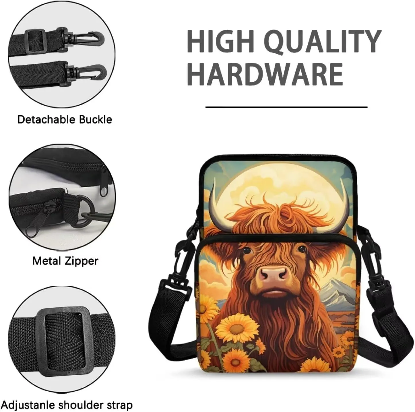 WELLFLYHOM Small Crossbody Bag for Men Women Phone Purse Over Shoulder Handbag Messenger Pouch