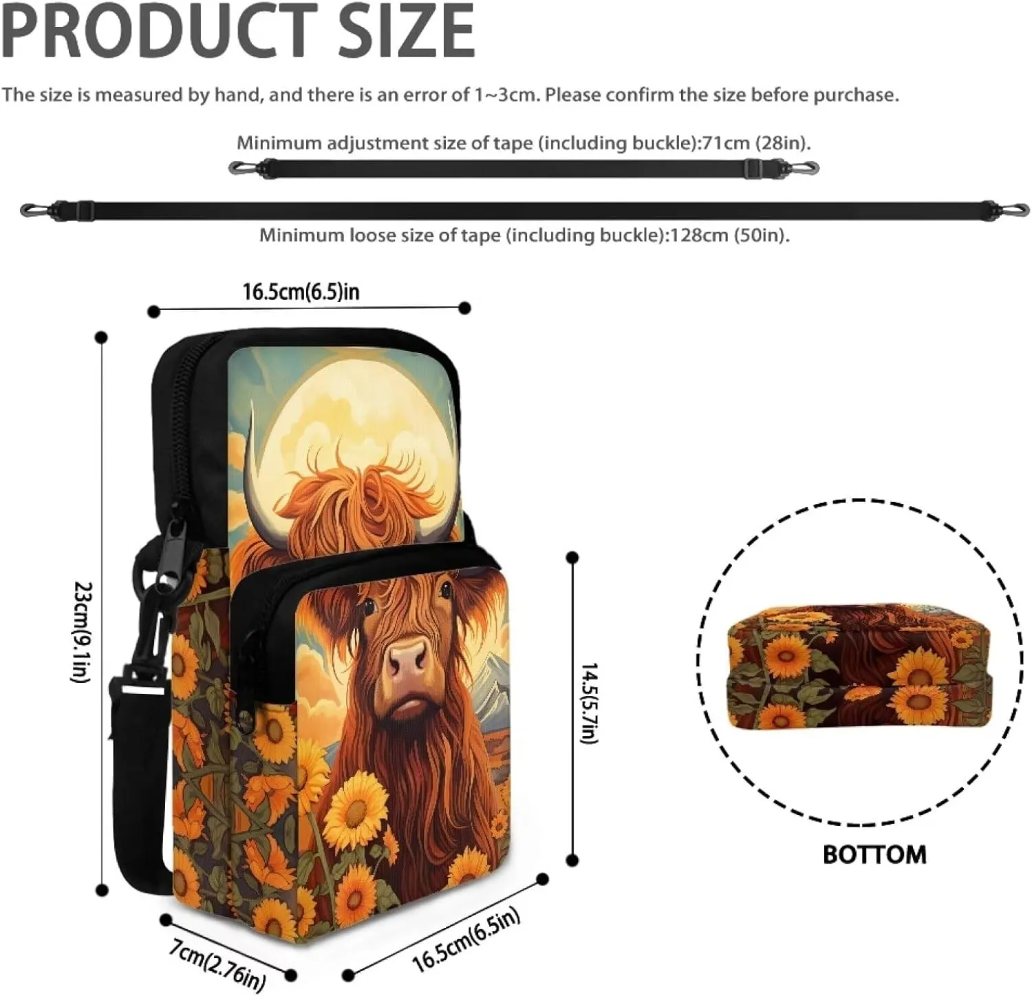WELLFLYHOM Small Crossbody Bag for Men Women Phone Purse Over Shoulder Handbag Messenger Pouch