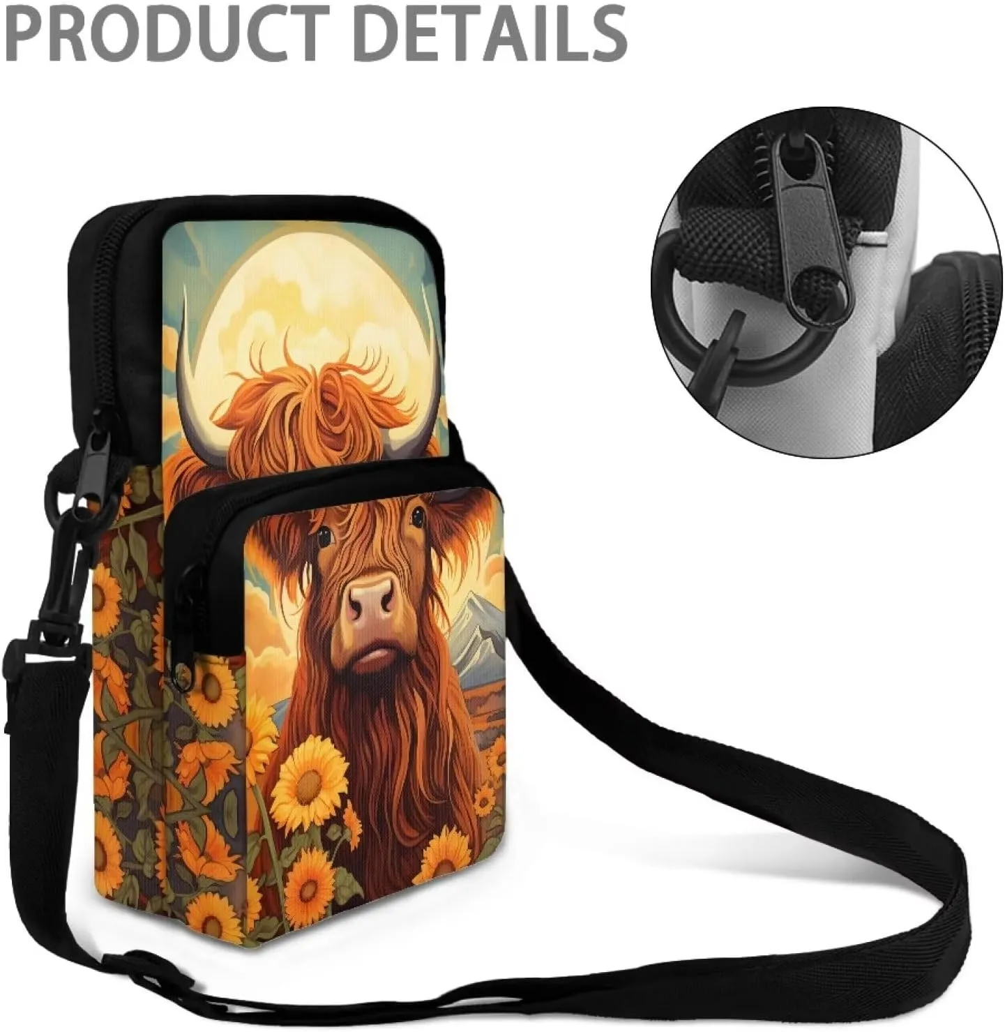 WELLFLYHOM Small Crossbody Bag for Men Women Phone Purse Over Shoulder Handbag Messenger Pouch