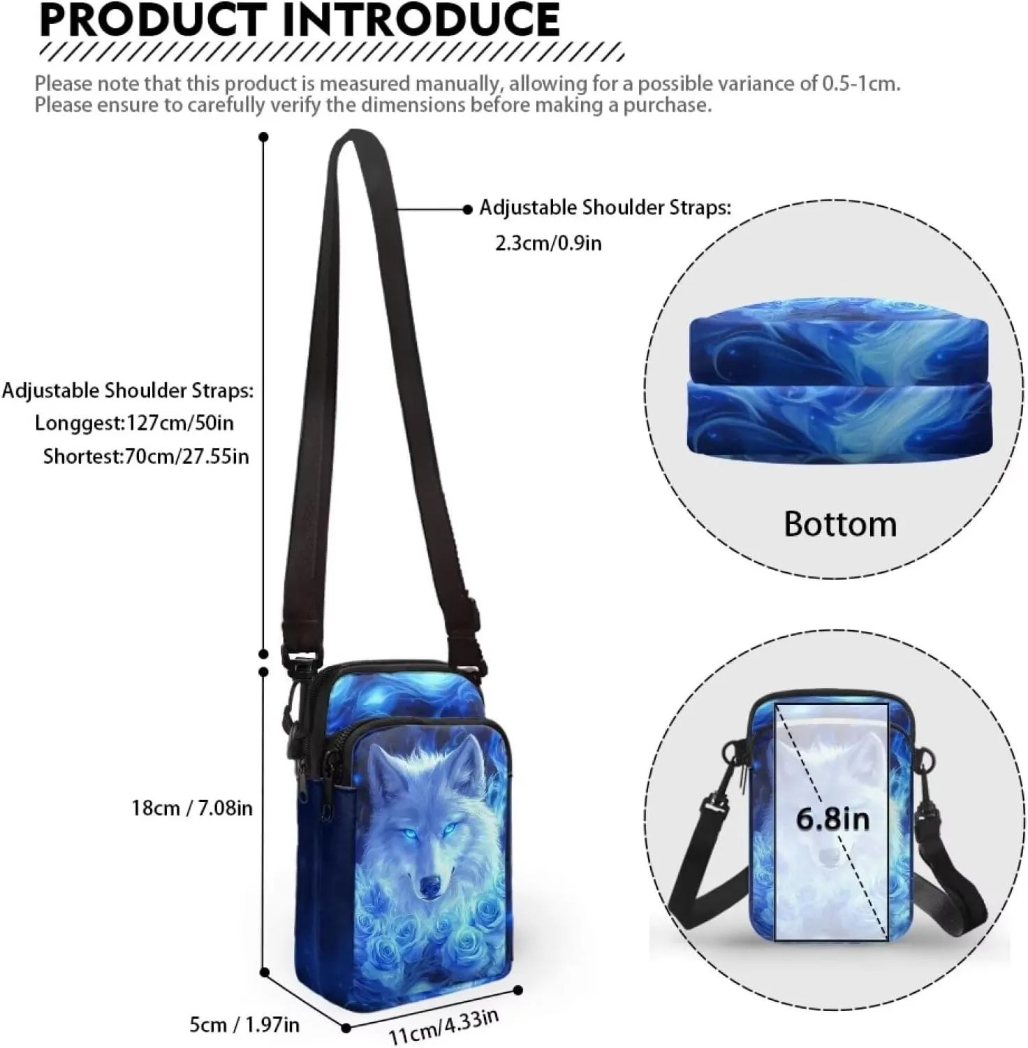 WELLFLYHOM Small Crossbody Bag for Women Phone Purse Messenger Pouch Mini Shoulder Handbag