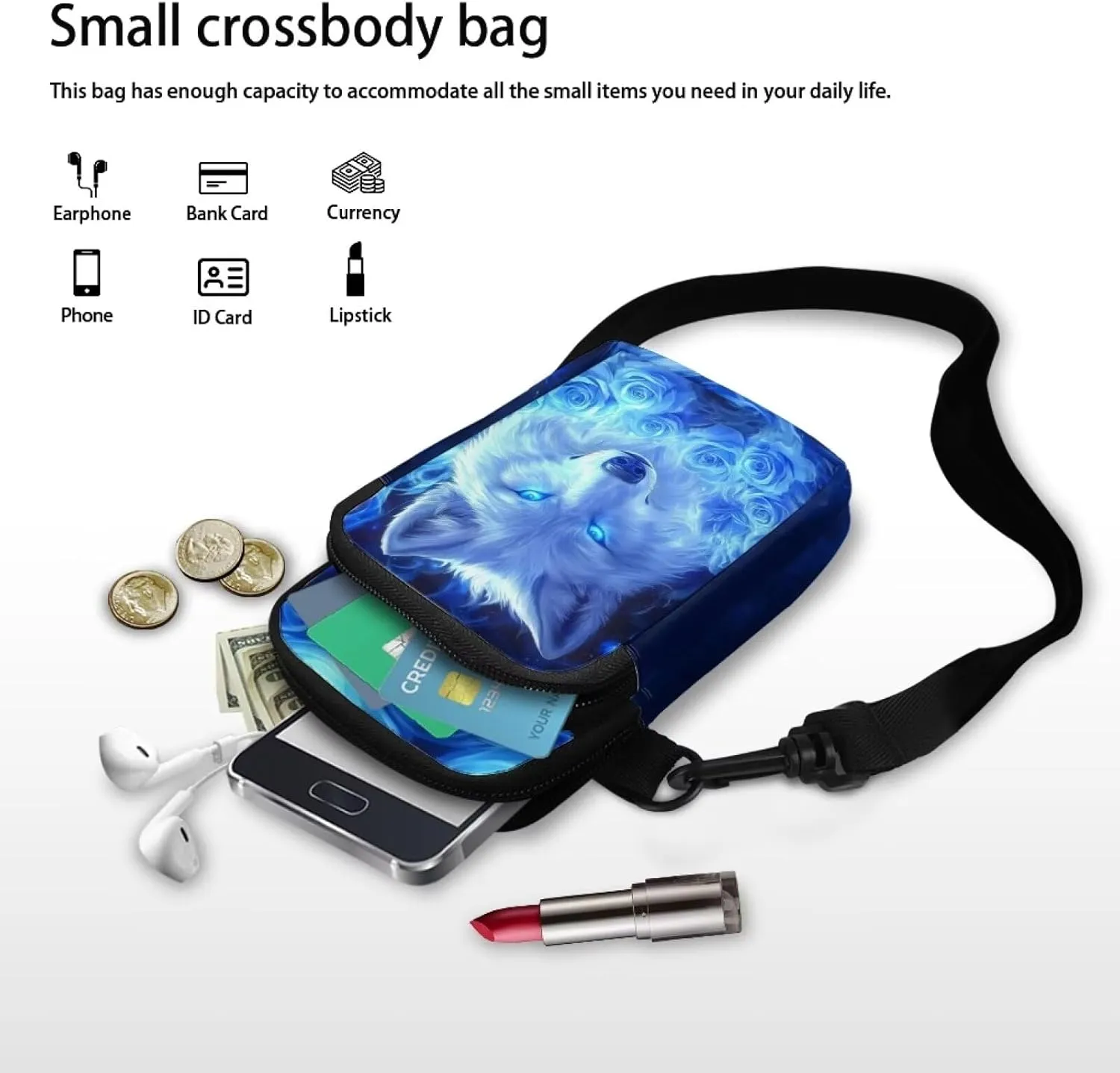 WELLFLYHOM Small Crossbody Bag for Women Phone Purse Messenger Pouch Mini Shoulder Handbag