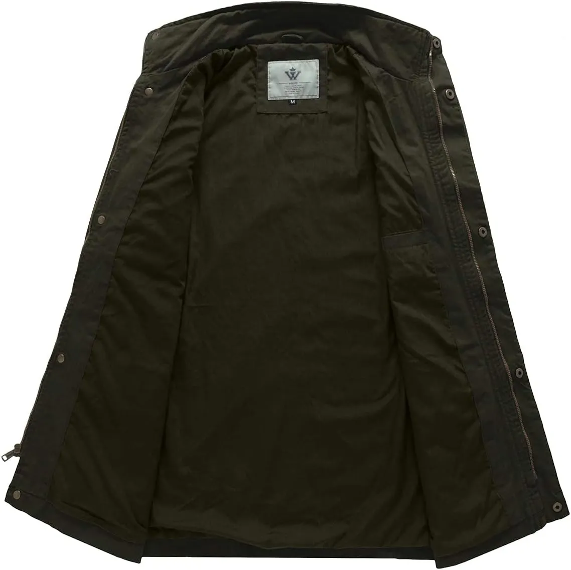 WenVen Men's Lightweight Military Style Jacket Twill Cotton Windbreaker