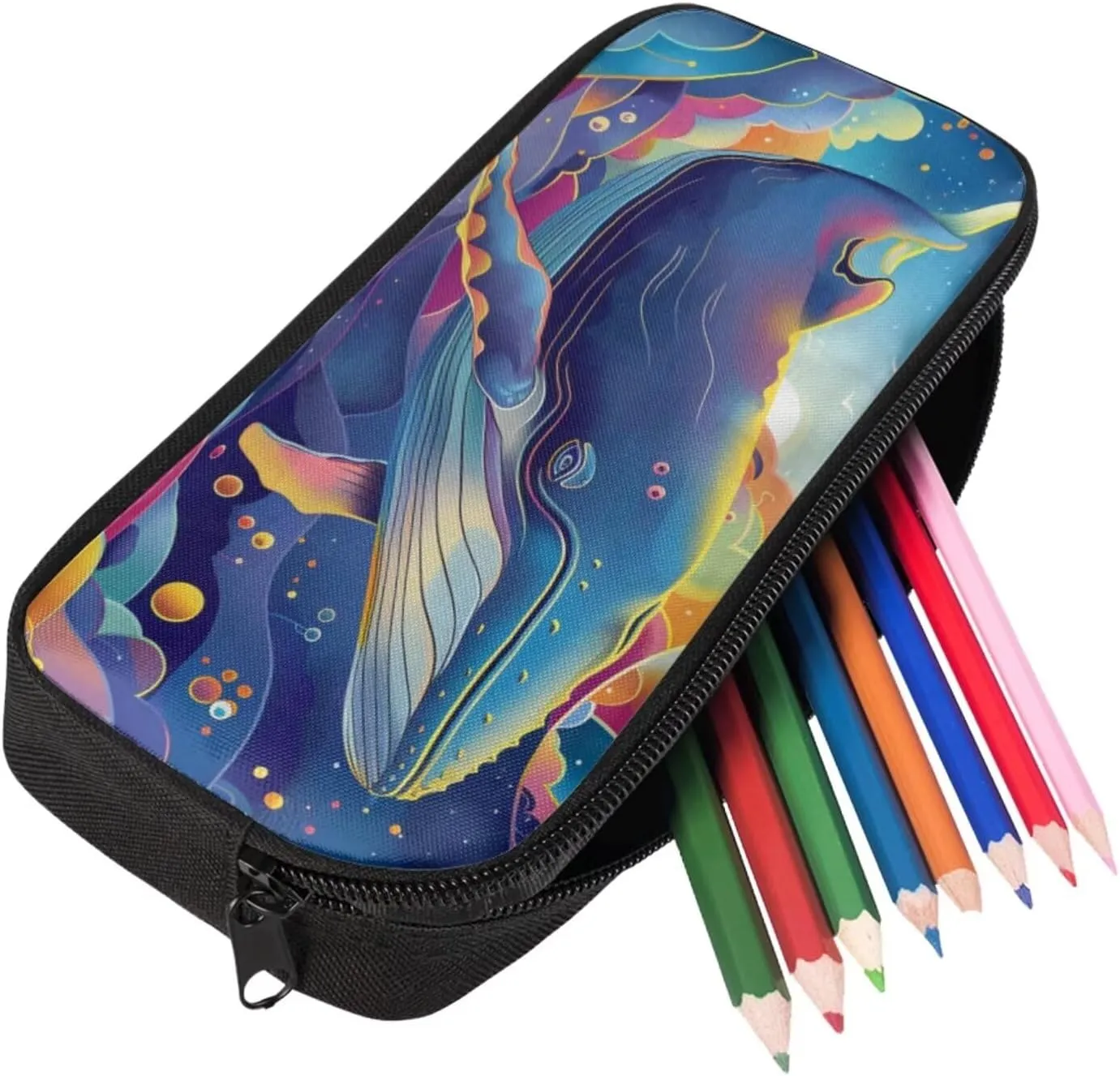 Whales Print 3Pc Backpack Set for Boys Multi-Functional Adjustable Straps Crossbody School Bag Grease Proofing Recycle Food Bag for Travel Work Office Climbing School