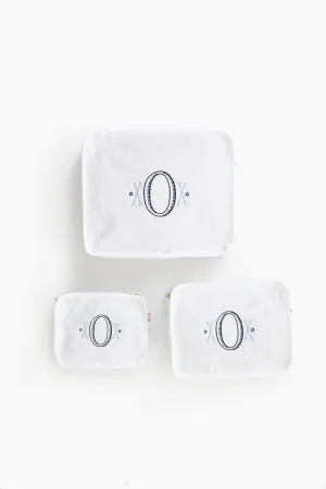 White Seersucker Travel Set