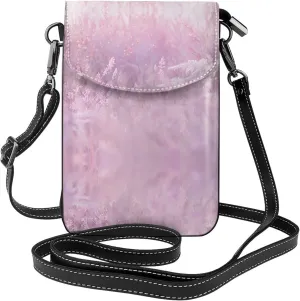 Wildflower Pollen Printing Leather Crossbody Flap Phone Bag - Versatile Gift for Women Walking, Camping, Shopping, and Travel